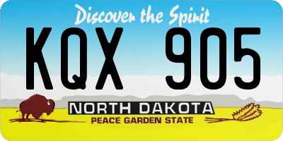 ND license plate KQX905