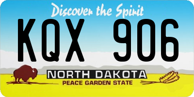 ND license plate KQX906