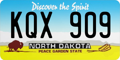 ND license plate KQX909