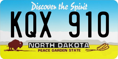 ND license plate KQX910