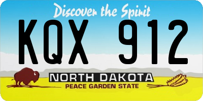 ND license plate KQX912