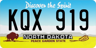ND license plate KQX919