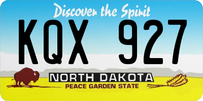 ND license plate KQX927