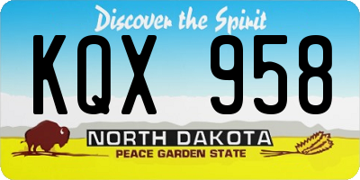 ND license plate KQX958