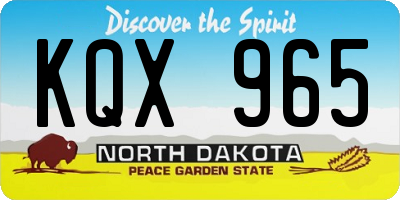 ND license plate KQX965