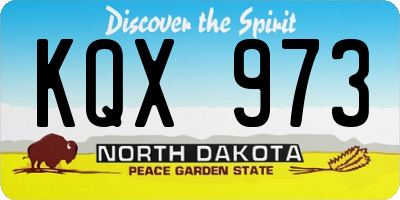 ND license plate KQX973