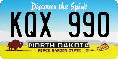 ND license plate KQX990