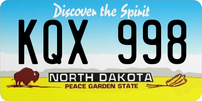 ND license plate KQX998