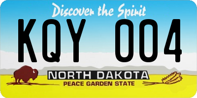 ND license plate KQY004