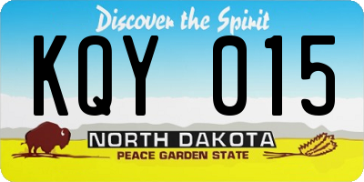 ND license plate KQY015