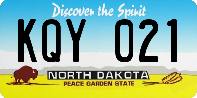 ND license plate KQY021