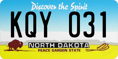ND license plate KQY031