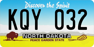 ND license plate KQY032