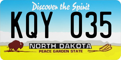 ND license plate KQY035