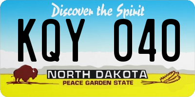 ND license plate KQY040
