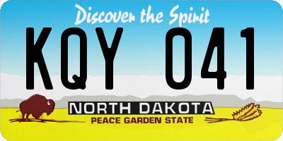 ND license plate KQY041