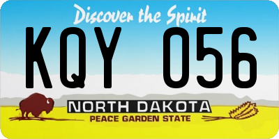 ND license plate KQY056