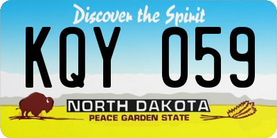 ND license plate KQY059