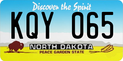ND license plate KQY065