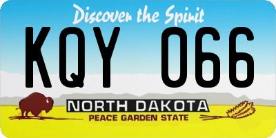 ND license plate KQY066