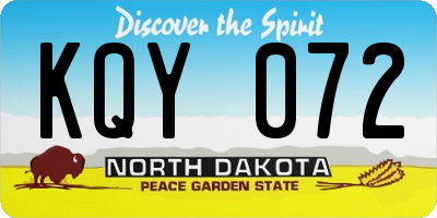 ND license plate KQY072