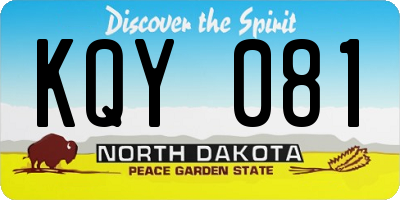 ND license plate KQY081