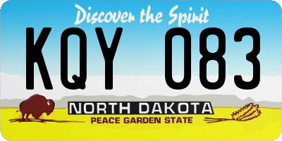 ND license plate KQY083