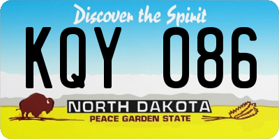 ND license plate KQY086