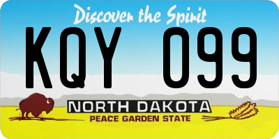 ND license plate KQY099