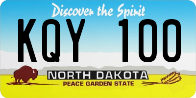 ND license plate KQY100