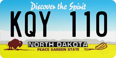 ND license plate KQY110