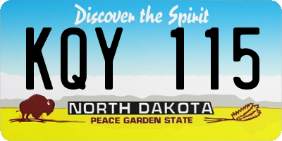 ND license plate KQY115