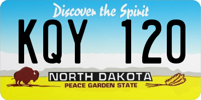 ND license plate KQY120
