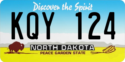 ND license plate KQY124