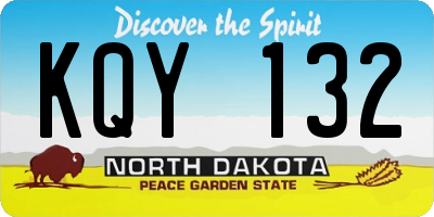 ND license plate KQY132