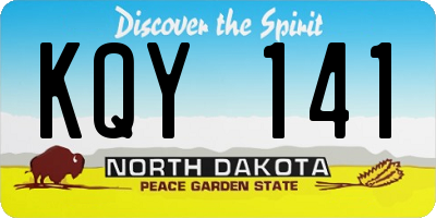 ND license plate KQY141
