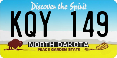 ND license plate KQY149