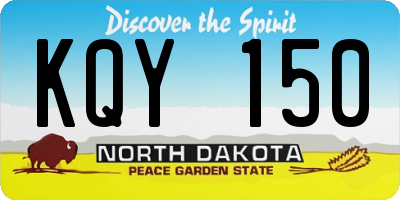ND license plate KQY150