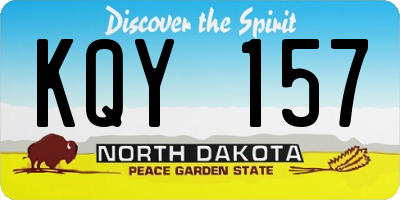 ND license plate KQY157