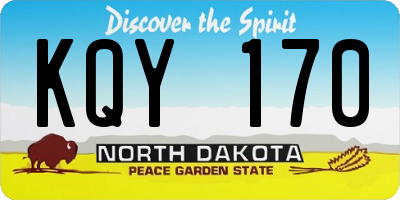 ND license plate KQY170