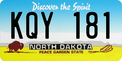 ND license plate KQY181