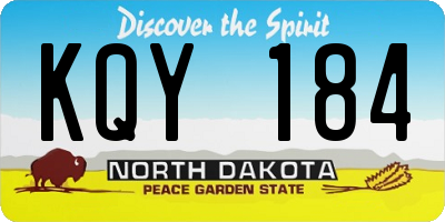 ND license plate KQY184