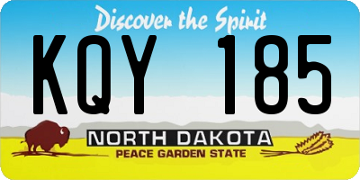 ND license plate KQY185