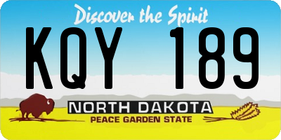 ND license plate KQY189