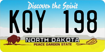 ND license plate KQY198