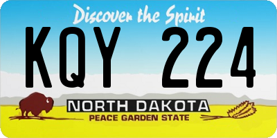 ND license plate KQY224