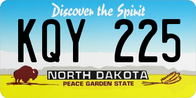 ND license plate KQY225