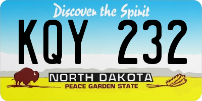 ND license plate KQY232
