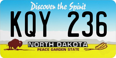 ND license plate KQY236