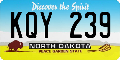 ND license plate KQY239